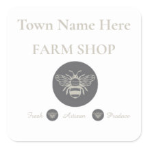 Artisan-Farm-Shop- oder Bauernmarkt-Bienen-Logo