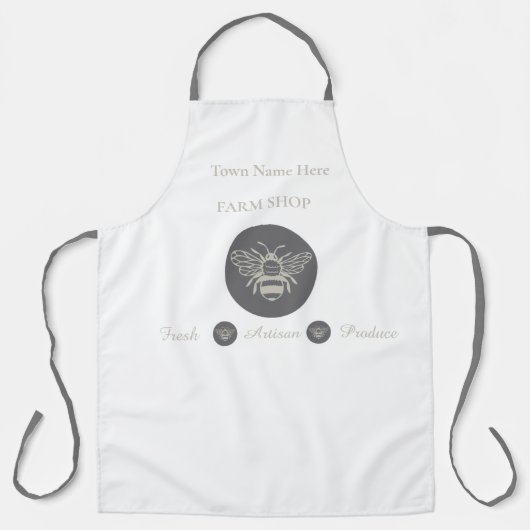 Artisan-Farm-Shop oder Bauernmarkt-Bienen-Logo Schürze (Vorderseite)