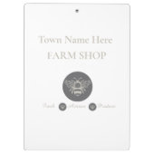 Artisan-Farm-Shop oder Imker-Logo für Wochenmarkt  Klemmbrett (Rückseite)