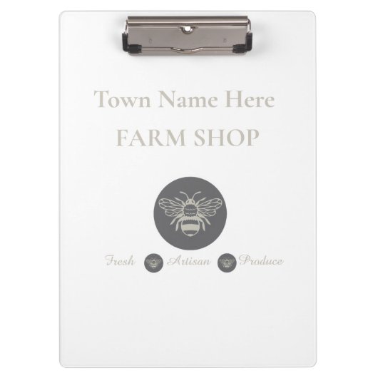 Artisan-Farm-Shop oder Imker-Logo für Wochenmarkt  Klemmbrett (Vorderseite)