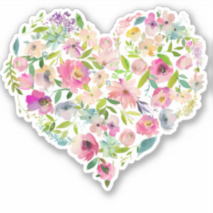 Artisan Floral Heart Liebe Hochzeit Valentine Mama Aufkleber