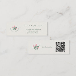 Artisan Florist Minimalist Botanical QR Code Telefonnummerkarte