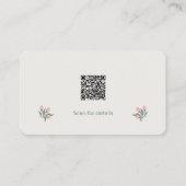 Artisan Florist Minimalist Botanical QR Code Visitenkarte (Rückseite)