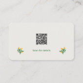 Artisan Florist Minimalist Botanical QR Code Visitenkarte (Rückseite)