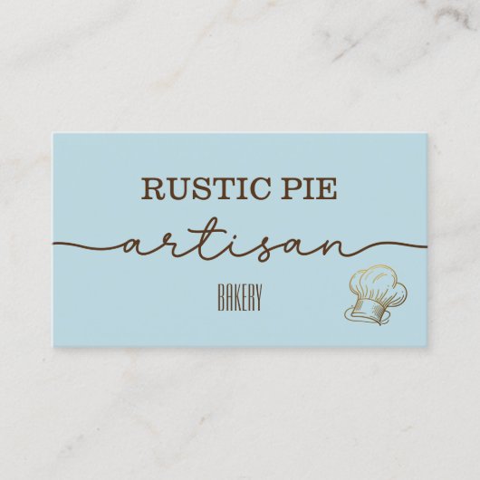 Artisan Gold Baker Bäckerei Koch Hat Catering Blue Treuekarte (Vorderseite)