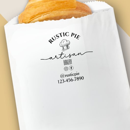 Artisan Koch Hat Business Name Bakery Gummistempel