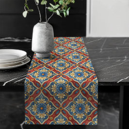 Artisan Look Table Runner mit mediterranen Fliesen Großer Tischläufer
