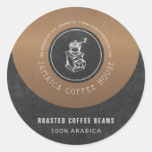 Artisan made coffee mischt elegante Etikettenverpa Runder Aufkleber (Vorderseite)