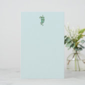 Artisan Monogram P Green Garden Felt Stationery Briefpapier (Stehend Vorderseite)