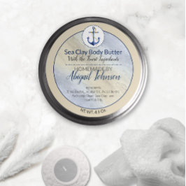 Artisan Nautical Beach Sea Clay Body Butter Label Runder Aufkleber