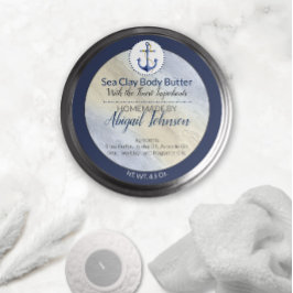 Artisan Nautical Beach Sea Clay Body Butter Label Runder Aufkleber