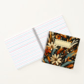 Artisan Orange Blooms & Songbirds in Folk Art Notizblock (Innenseite)