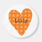 Artisan Orange Herz Kinder NAME Familie Tree Spaß Magnet (Vorne)