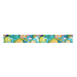 Artisan Paint Floral Bright Colors Summer Blume Satinband