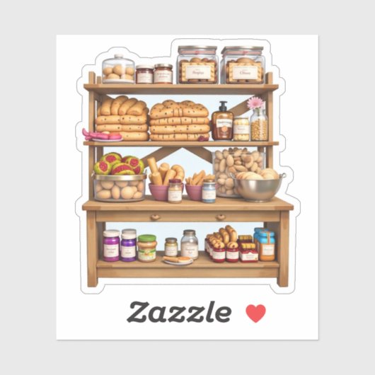 Artisan Pantry Shelf mit Delikatessen Aufkleber (Blatt)