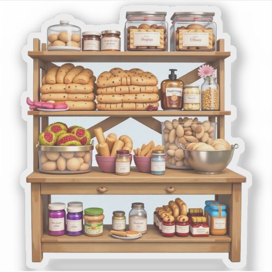 Artisan Pantry Shelf mit Delikatessen Aufkleber (Vorderseite)