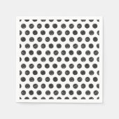 Artisan Polka Dots Schwarz-weiß Spaß Chic Handgeze Serviette (Vorderseite)