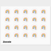 Artisan Rainbow Custom Kids NAME Colorful Runder Aufkleber (Blatt)