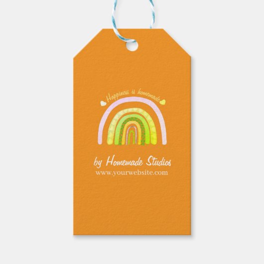 Artisan Rainbow 'Happiness is Homemade'  Geschenkanhänger (Vorderseite)