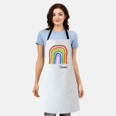 Artisan Rainbow Heart NAME Farbige Liebe Spaß Schürze (Getragen)