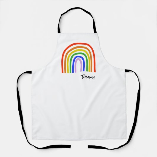 Artisan Rainbow Heart NAME Farbige Liebe Spaß Schürze (Vorderseite)