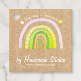 Artisan Rainbow Raw Canvas 'Homemade'  Geschenkanhänger
