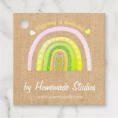 Artisan Rainbow Raw Canvas 'Homemade' Geschenkanhänger (Vorderseite)