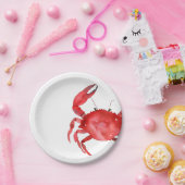 Artisan Red Crab Bake Dinner Farbenfroh Spaß Pappteller (Party)