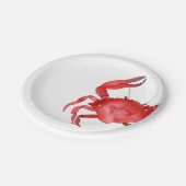 Artisan Red Crab Bake Dinner Farbenfroh Spaß Pappteller (Schrägansicht)