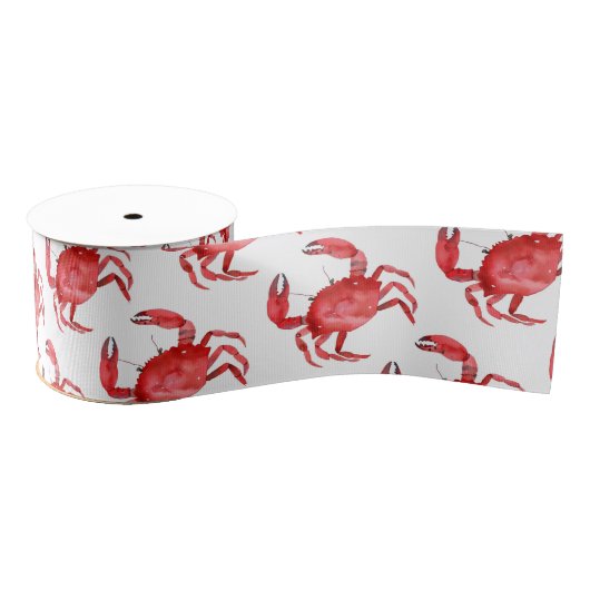 Artisan Red Crab Coastal Colorful Travel Fun Ripsband (Spule)