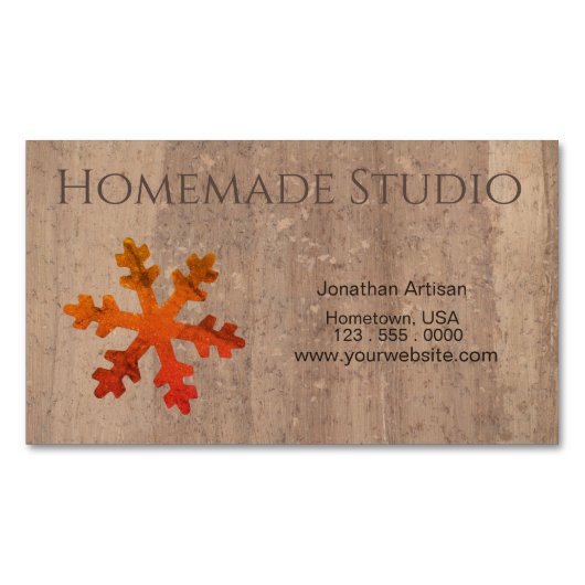 Artisan Rustic Christmas Magnetische Visitenkarte (Vorderseite)