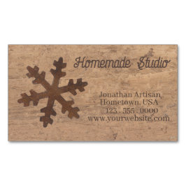 Artisan Rustic Christmas Magnetische Visitenkarte