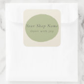 Artisan Sage Stone Custom Name Packaging Sticker   (Tasche)