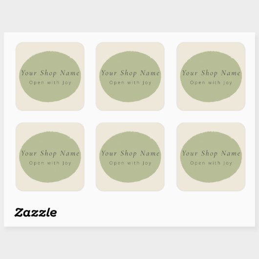 Artisan Sage Stone Custom Name Packaging Sticker   (Blatt)