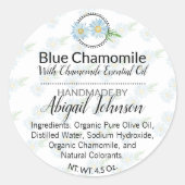 Artisan Soap Blue Chamomile Label 🧼 Runder Aufkleber (Vorderseite)
