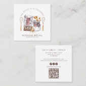 Artisan Watercolor Baker Dessert Caterer QR Code Quadratische Visitenkarte (Vorne/Hinten)