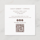 Artisan Watercolor Baker Dessert Caterer QR Code Quadratische Visitenkarte (Rückseite)