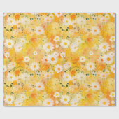 Artisan Wildblumen Yellow Orange Happy Daisies Geschenkpapier (Flach)