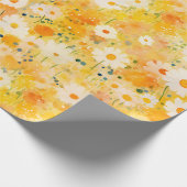 Artisan Wildblumen Yellow Orange Happy Daisies Geschenkpapier (Ecke)