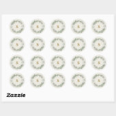 Artisan Winter Botanical Monogram Initial Gold Runder Aufkleber (Blatt)