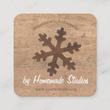Artisan Woodgrain Rustic Snowflake 'Homemade' 
