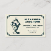 Artisanal Ice Creme Vintag Visitenkarte (Vorderseite)