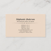 Artisanal Jams & Jellies Visitenkarte (Rückseite)