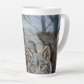 Artische Wölfe Wintery Latte Tasse (Rechte Ecke)