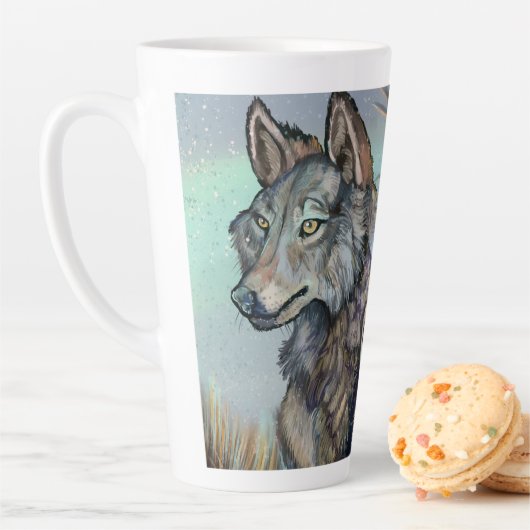 Artische Wölfe Wintery Latte Tasse (Beispiel)