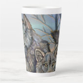 Artische Wölfe Wintery Latte Tasse (Vorderseite)