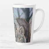 Artische Wölfe Wintery Latte Tasse (Rechts)