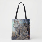 Artische Wölfe Wintery Tote Bag Tasche (Vorderseite)