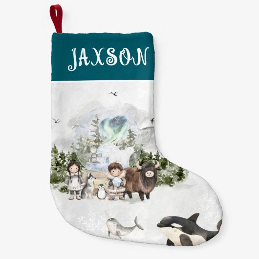 Artisches Adventure - Weihnachten Personalisiert Kleiner Weihnachtsstrumpf (Vorderseite)