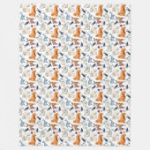 Artisches Muster Wasserfarben Nordpolartiere Fleecedecke (Vorderseite)